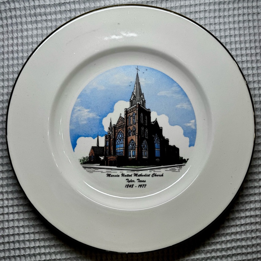 Vintage 1977 Marvin Methodist Church Tyler TX Commemorative Plate